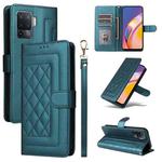 For OPPO A94 / F19 Pro Diamond Lattice Leather Flip Phone Case(Green)