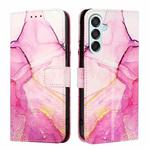 For Samsung Galaxy M15 / F15 5G Global PT003 Marble Pattern Flip Leather Phone Case(Pink Purple Gold)