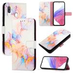 For Samsung Galaxy A40 PT003 Marble Pattern Flip Leather Phone Case(Galaxy Marble White)