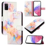 For Samsung Galaxy A41 PT003 Marble Pattern Flip Leather Phone Case(Galaxy Marble White)