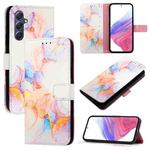 For Samsung Galaxy M54 5G Global / F54 5G PT003 Marble Pattern Flip Leather Phone Case(Galaxy Marble White)