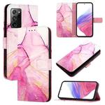 For Samsung Galaxy Note20 PT003 Marble Pattern Flip Leather Phone Case(Pink Purple Gold)