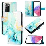 For Samsung Galaxy Note20 PT003 Marble Pattern Flip Leather Phone Case(Green)