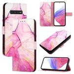 For Samsung Galaxy S10+ PT003 Marble Pattern Flip Leather Phone Case(Pink Purple Gold)
