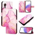 For Samsung Galaxy Xcover 5 PT003 Marble Pattern Flip Leather Phone Case(Pink Purple Gold)