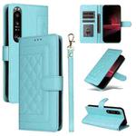 For Sony Xperia 1 III Diamond Lattice Leather Flip Phone Case(Mint Green)