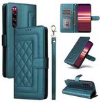 For Sony Xperia 5 Diamond Lattice Leather Flip Phone Case(Green)