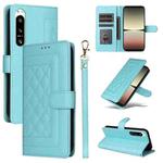 For Sony Xperia 5 IV Diamond Lattice Leather Flip Phone Case(Mint Green)