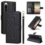 For Sony Xperia 5 IV Diamond Lattice Leather Flip Phone Case(Black)