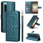 For Sony Xperia 5 IV Diamond Lattice Leather Flip Phone Case(Green)