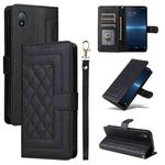 For Sony Xperia Ace III Diamond Lattice Leather Flip Phone Case(Black)