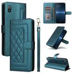 For Sony Xperia Ace III Diamond Lattice Leather Flip Phone Case(Green)