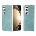 For Samsung Galaxy Z Fold5 5G PU Leather Frosted Transparent Edge Phone Case(Light Blue)