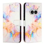 For Nothing Phone 2a PT003 Marble Pattern Flip Leather Phone Case(Galaxy Marble White)