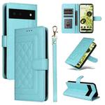 For Google Pixel 6 Diamond Lattice Leather Flip Phone Case(Mint Green)