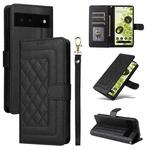 For Google Pixel 6 Diamond Lattice Leather Flip Phone Case(Black)