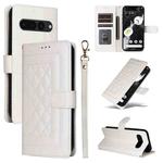 For Google Pixel 7 Pro Diamond Lattice Leather Flip Phone Case(White)