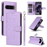 For Google Pixel 9 Pro Diamond Lattice Leather Flip Phone Case(Light Purple)