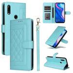 For Huawei P Smart Z Diamond Lattice Leather Flip Phone Case(Mint Green)