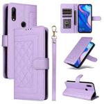 For Huawei P Smart Z Diamond Lattice Leather Flip Phone Case(Light Purple)