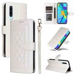 For Huawei P30 Diamond Lattice Leather Flip Phone Case(White)