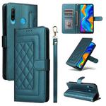For Huawei P30 Lite Diamond Lattice Leather Flip Phone Case(Green)