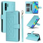 For Huawei P30 Pro Diamond Lattice Leather Flip Phone Case(Mint Green)