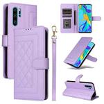 For Huawei P30 Pro Diamond Lattice Leather Flip Phone Case(Light Purple)