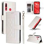 For Huawei Enjoy 9s Diamond Lattice Leather Flip Phone Case(White)