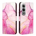 For OnePlus Nord CE4 PT003 Marble Pattern Flip Leather Phone Case(Pink Purple Gold)