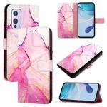 For OnePlus 9 PT003 Marble Pattern Flip Leather Phone Case(Pink Purple Gold)