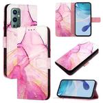 For OnePlus 9 Pro PT003 Marble Pattern Flip Leather Phone Case(Pink Purple Gold)