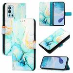 For OnePlus 9R / 8T PT003 Marble Pattern Flip Leather Phone Case(Green)