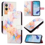 For OnePlus Nord CE4 Lite PT003 Marble Pattern Flip Leather Phone Case(Galaxy Marble White)