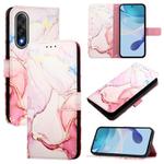 For OnePlus Ace 5 Ultra PT003 Marble Pattern Flip Leather Phone Case(Rose Gold)