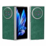 For vivo X Fold3 PU Leather Frosted Transparent Edge Phone Case(Green)