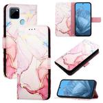 For Realme C21Y PT003 Marble Pattern Flip Leather Phone Case(Rose Gold)