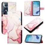 For Realme C65 4G Global PT003 Marble Pattern Flip Leather Phone Case(Rose Gold)