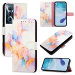 For Realme C65 4G Global PT003 Marble Pattern Flip Leather Phone Case(Galaxy Marble White)