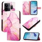 For Realme GT3 5G / Realme GT Neo 5 240W PT003 Marble Pattern Flip Leather Phone Case(Pink Purple Gold)