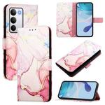 For Realme C71 4G Global PT003 Marble Pattern Flip Leather Phone Case(Rose Gold)