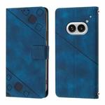 For Nothing Phone 2a Skin-feel Embossed Leather Phone Case(Blue)