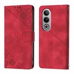 For OnePlus Nord CE4 Skin-feel Embossed Leather Phone Case(Red)