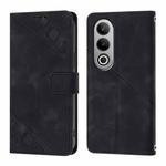 For OnePlus Nord CE4 Skin-feel Embossed Leather Phone Case(Black)