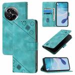 For OnePlus 12 5G Global Skin-feel Embossed Leather Phone Case(Green)