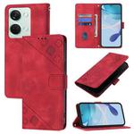 For OnePlus Ace 2V / Nord 3 Skin-feel Embossed Leather Phone Case(Red)