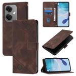 For OnePlus Nord CE3 5G India Skin-feel Embossed Leather Phone Case(Brown)