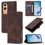 For OnePlus Nord CE4 Lite 5G Skin-feel Embossed Leather Phone Case(Brown)