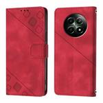 For Realme 12 5G Global Skin-feel Embossed Leather Phone Case(Red)