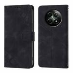 For Realme 12 5G Global Skin-feel Embossed Leather Phone Case(Black)